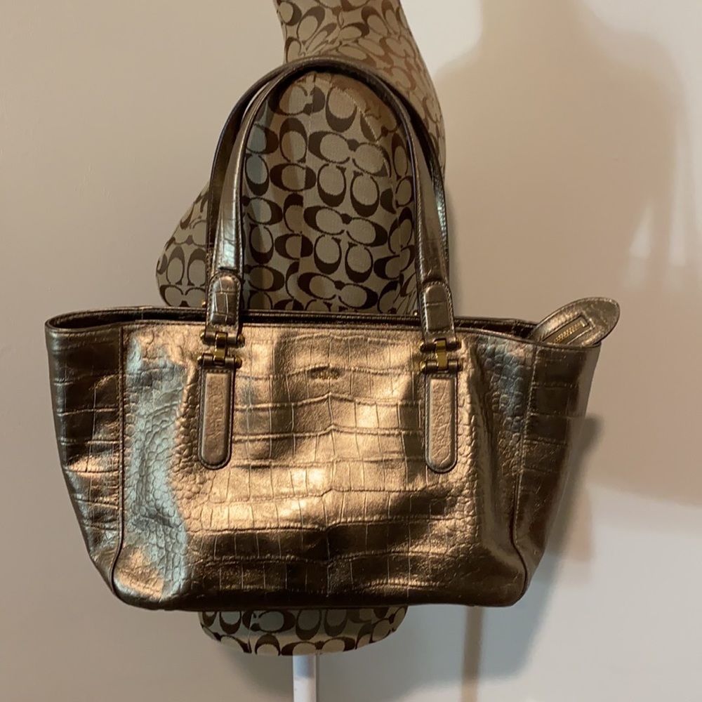 Lauren bay Ralph Lauren genuine Leather purse color gold like New